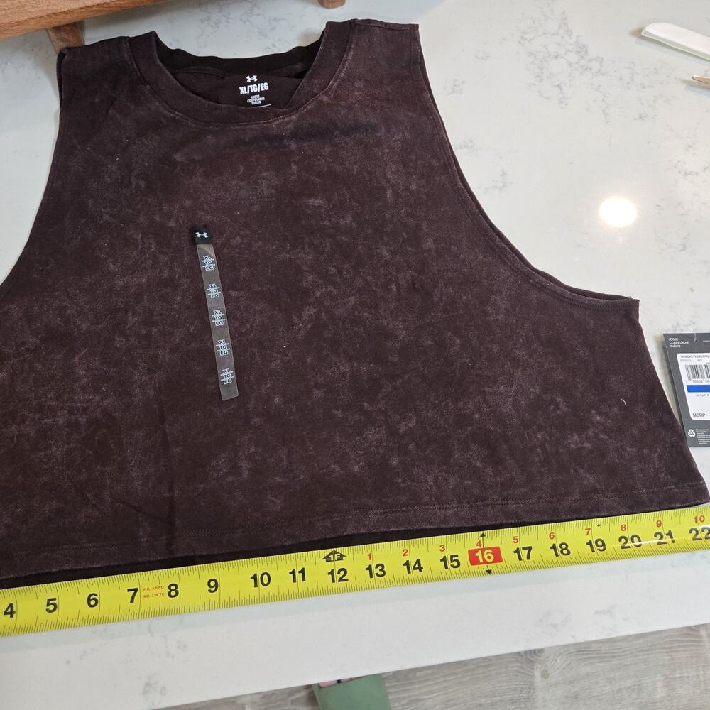 Under Armour Women XL UA Wash Crop Tank Mineral Wash Loose Fit NWT - Picture 8 of 13